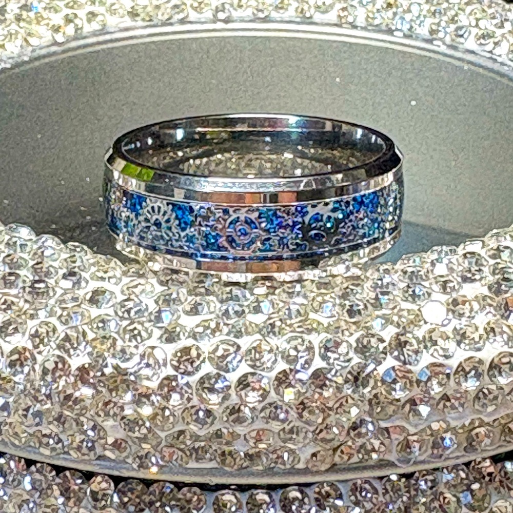 Steam punk style stainless wide band ring/unisex Ring